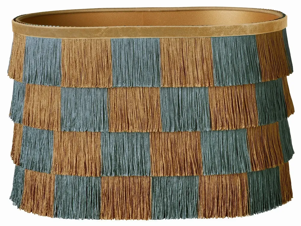 Blinds - Lampshade Giselle Caramel & Dusty Blue - PALAIS SUSTAINABLE LUXURY