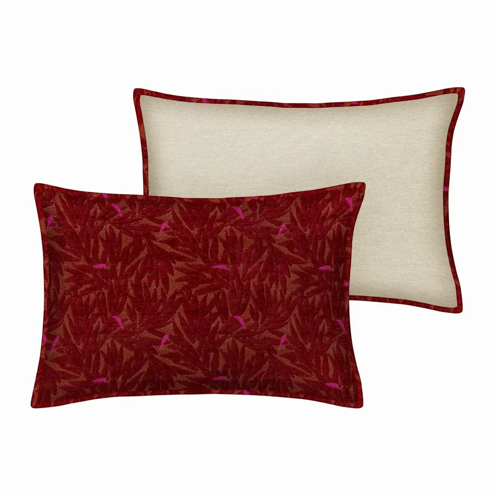 Tissus pour extérieurs - Coussin Yoko Bordeaux & Épices - PALAIS SUSTAINABLE LUXURY