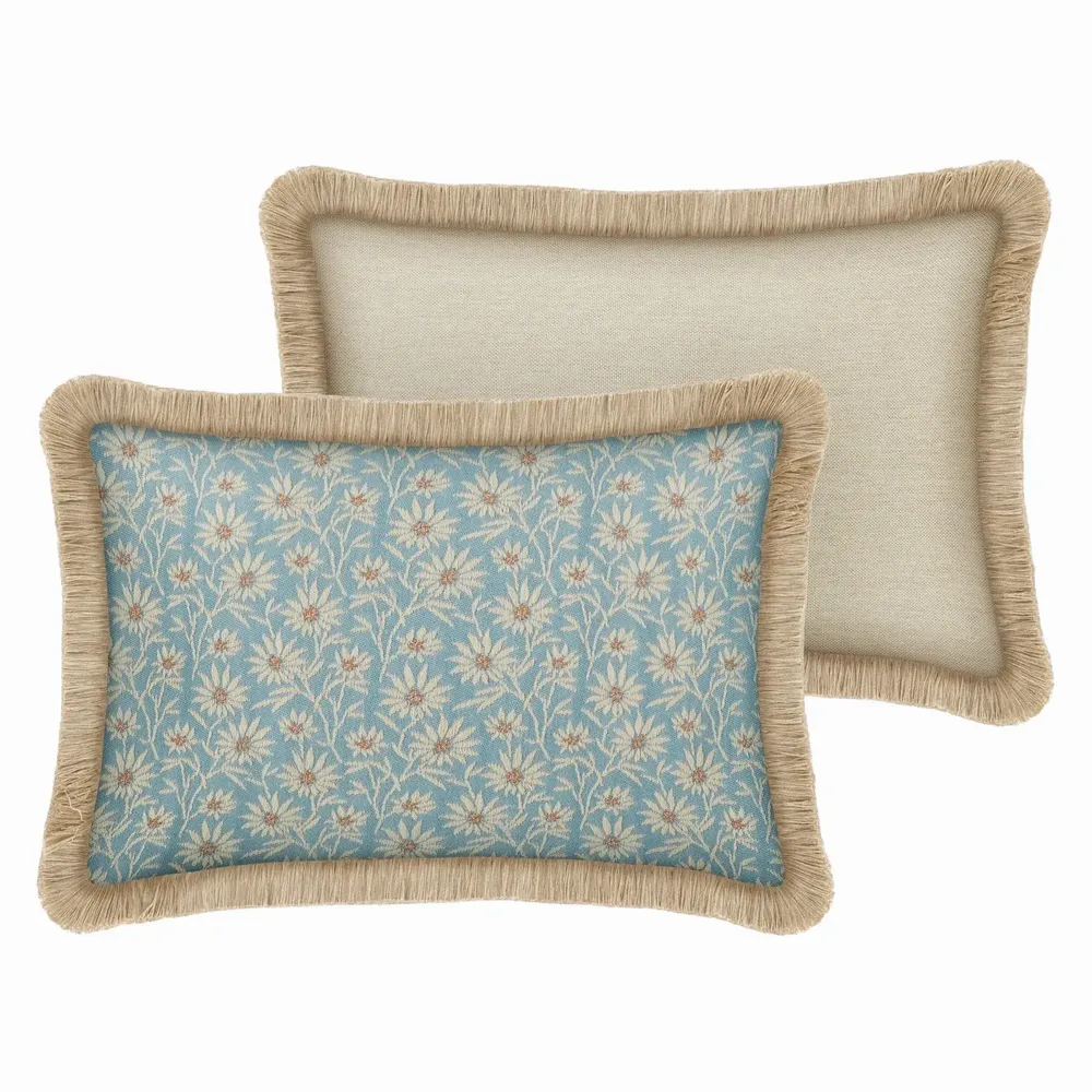 Tissus pour extérieurs - Coussin Mako Ice & Écru - PALAIS SUSTAINABLE LUXURY