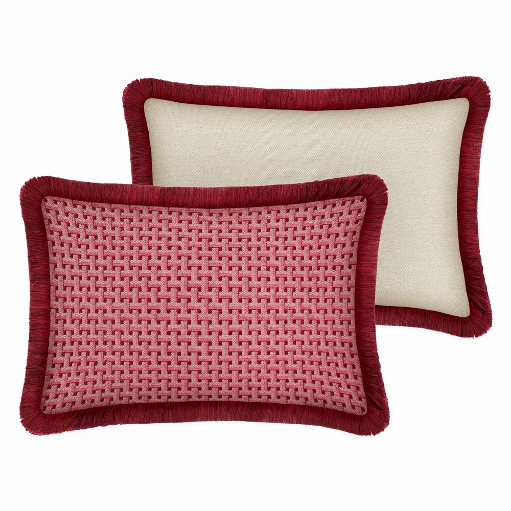 Garden textiles - Cushion Janis Bordeaux & Pink - PALAIS SUSTAINABLE LUXURY