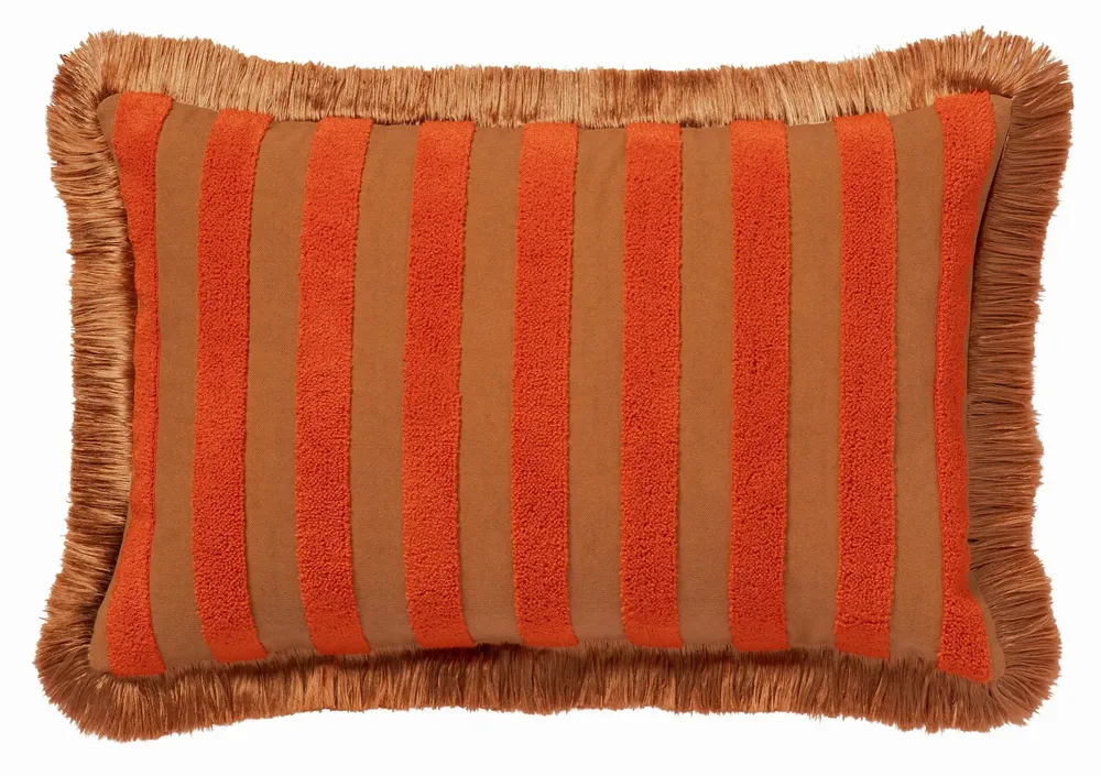 Coussins textile - Coussin Jackie Corail & Caramel - PALAIS SUSTAINABLE LUXURY