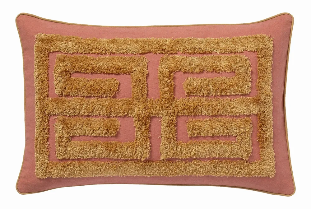 Fabric cushions - Cushion Cleo Blush & Raffia - PALAIS SUSTAINABLE LUXURY