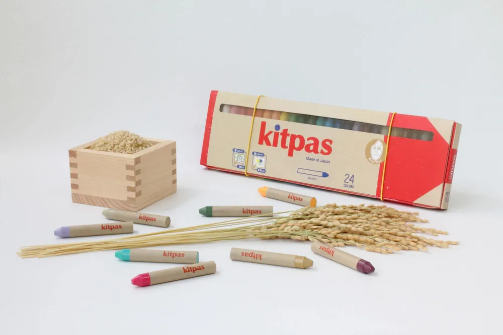 Children's arts and crafts - kitpas Rice Bran Wax Art Crayons medium 24 colors - KITPAS