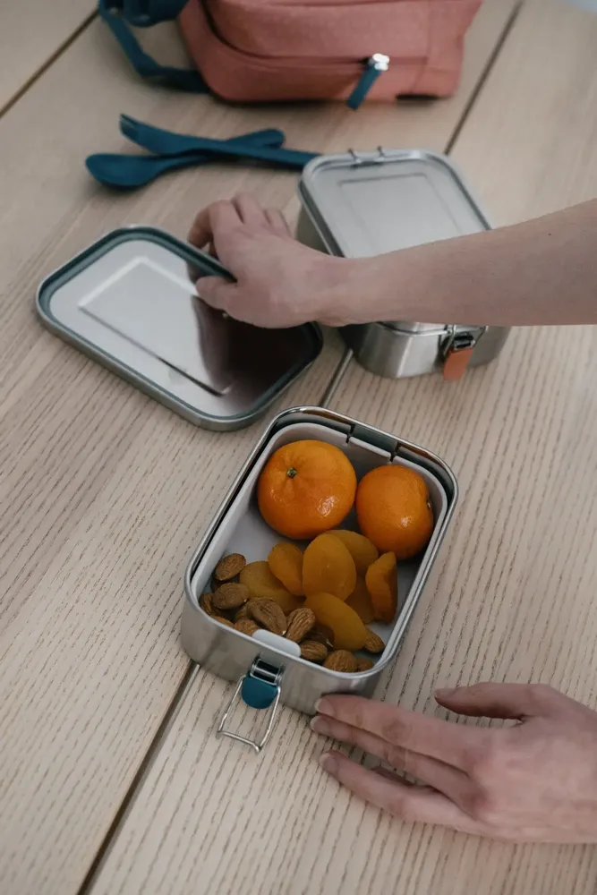 Food storage - Stainless Steel Lunch Box with heat safe insert - Blue Abyss - EKOBO