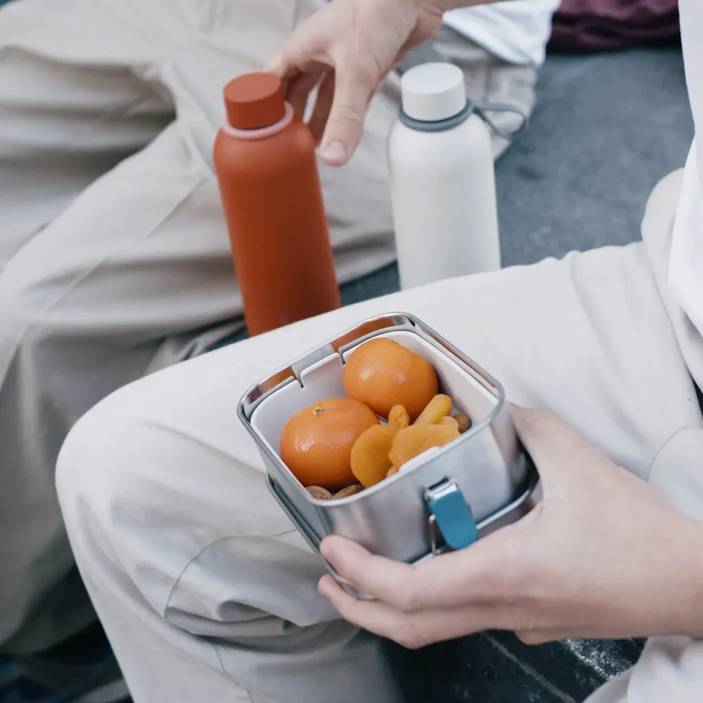 Food storage - Stainless Steel Lunch Box with heat safe insert - Blue Abyss - EKOBO