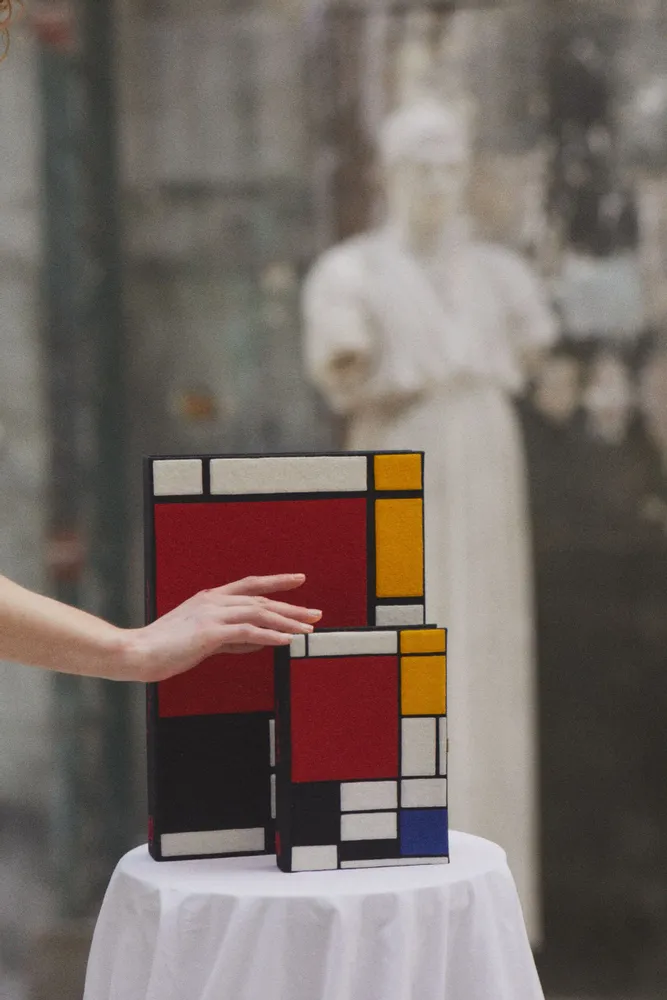 Decorative objects - Grand Book Clutch, Composition, Mondrian - OLYMPIA LE-TAN