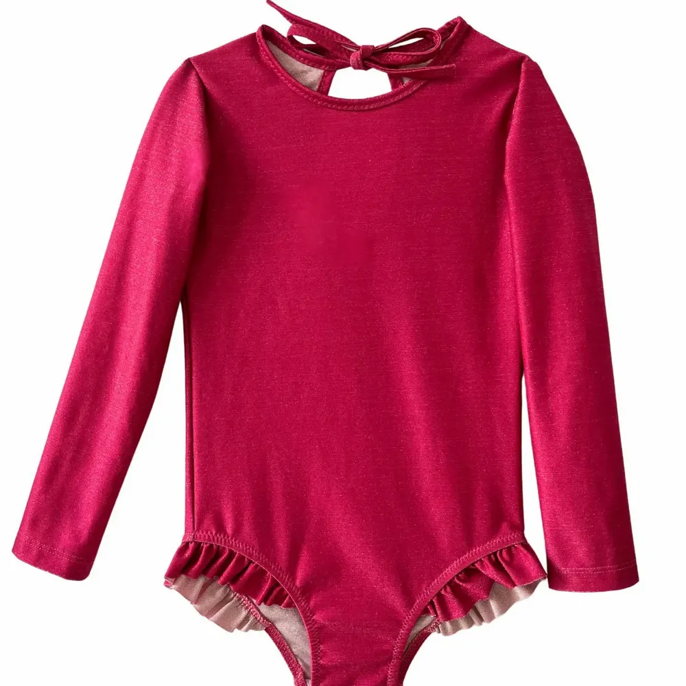 Mode enfantine - Maillot de Bain Fille Alba - Framboise irisé - LOUMIO
