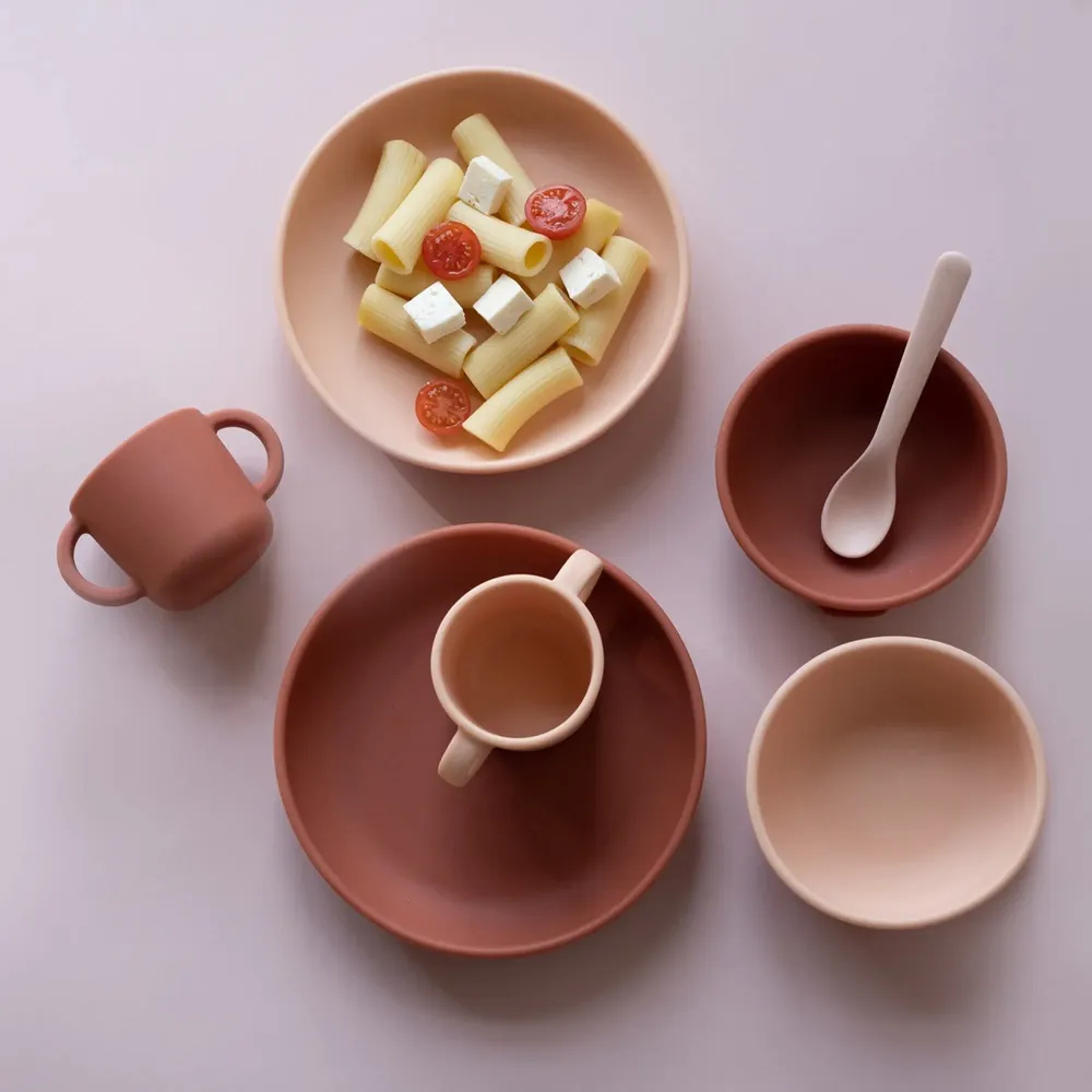 Children's mealtime - Suction Plate Set - Blush / Terracotta - EKOBO
