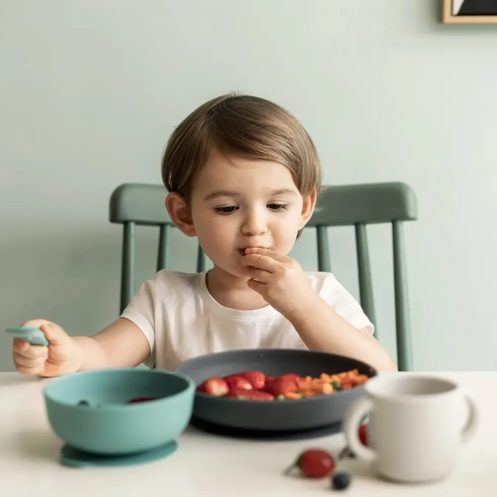 Children's mealtime - Silicone Suction Bowl - 2 Pack Blue Abyss / Lagoon - EKOBO