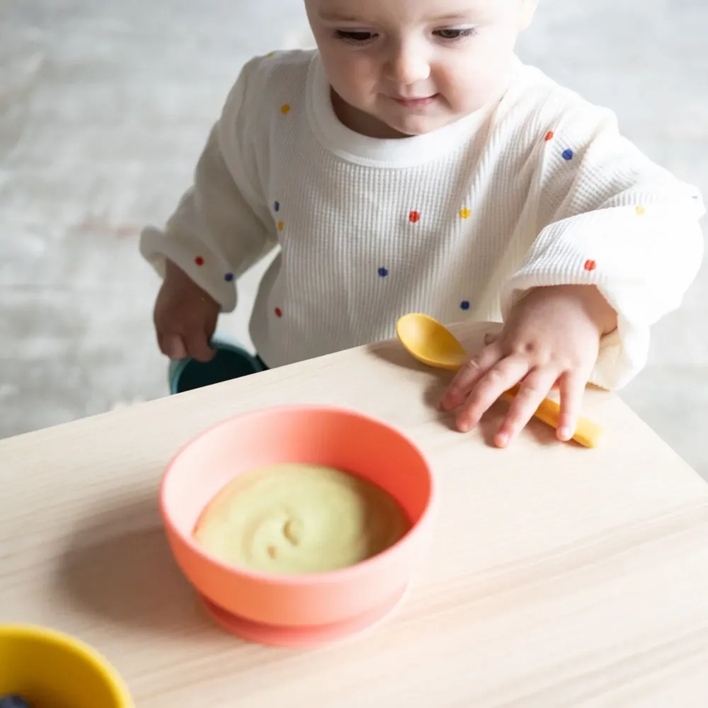 Repas pour enfant - Set 2 Bols ventouse en silicone - Coral / Mimosa - EKOBO