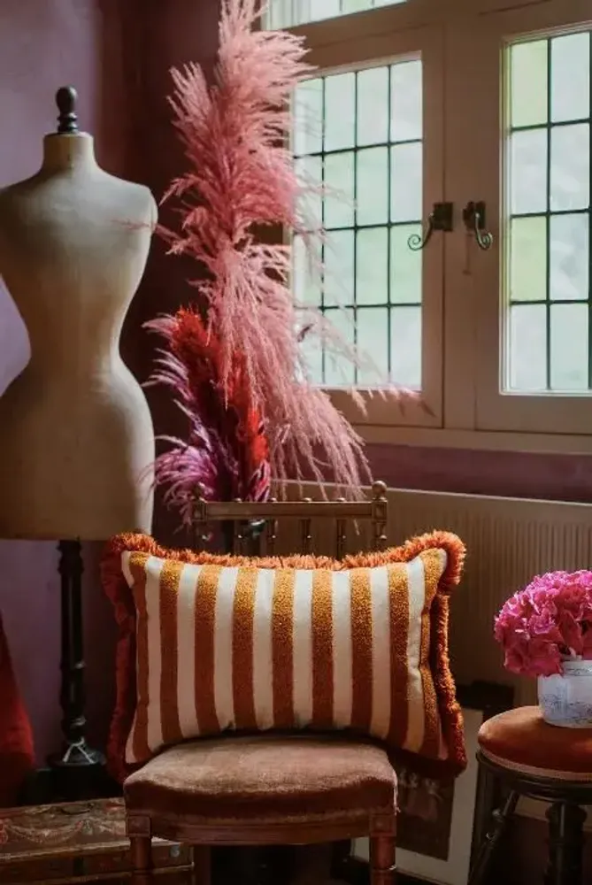 Coussins textile - Coussin Jackie Rouille & Sable - PALAIS SUSTAINABLE LUXURY