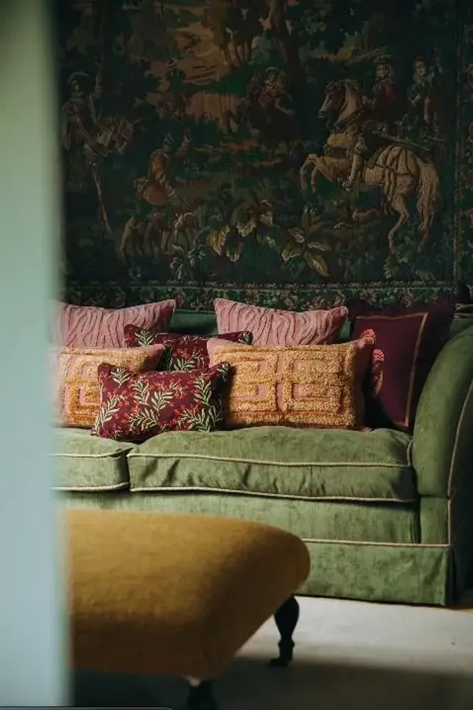 Fabric cushions - Cushion Cleo Blush & Raffia - PALAIS SUSTAINABLE LUXURY