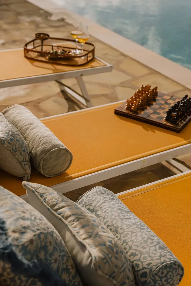 Garden textiles - Bolster Rosita Sand & Ecru - PALAIS SUSTAINABLE LUXURY