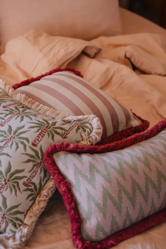 Garden textiles - Cushion Jackie Rose & Ecru - PALAIS SUSTAINABLE LUXURY