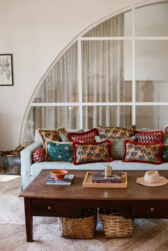 Tissus pour extérieurs - Coussin Laura Mousse & Caramel - PALAIS SUSTAINABLE LUXURY
