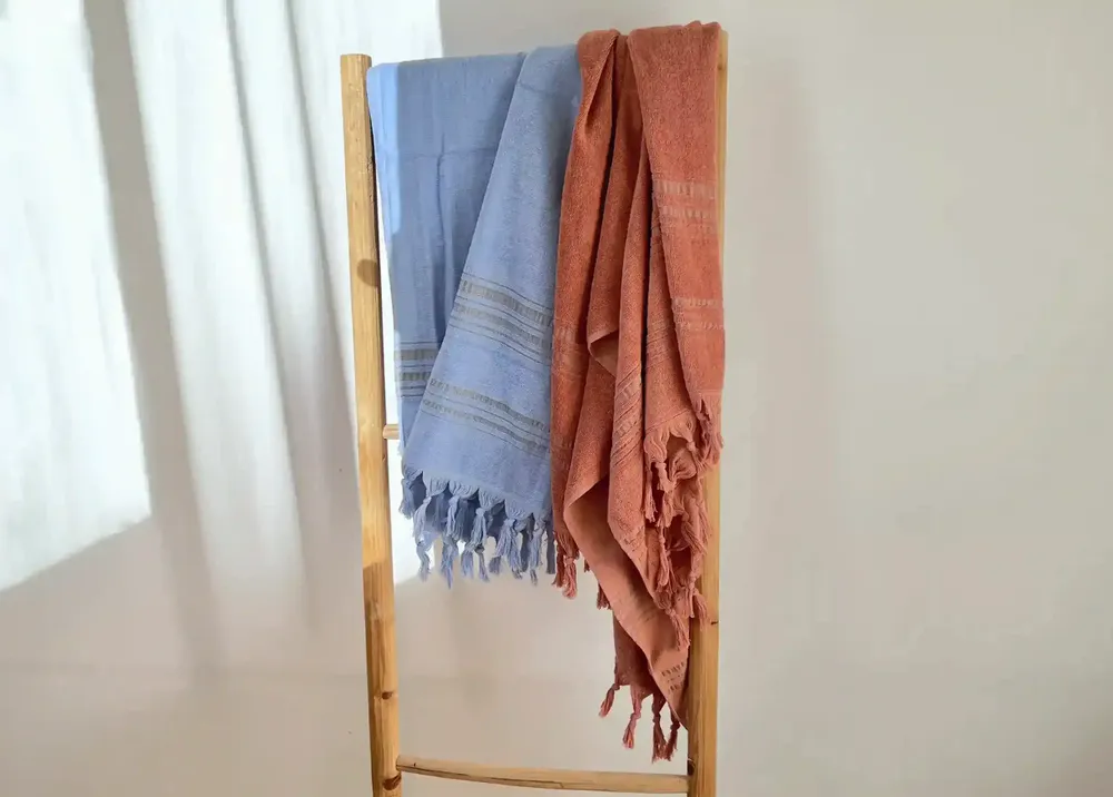 Bath towels - ORGANIC COTTON FOUTA - DOLCE - AZURINE Collection - KARAWAN AUTHENTIC