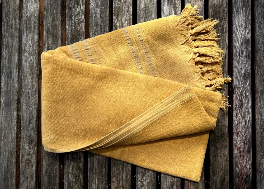 Bath towels - ORGANIC COTTON FOUTA - DOLCE COLLECTION - CITRINE COLOR - KARAWAN AUTHENTIC