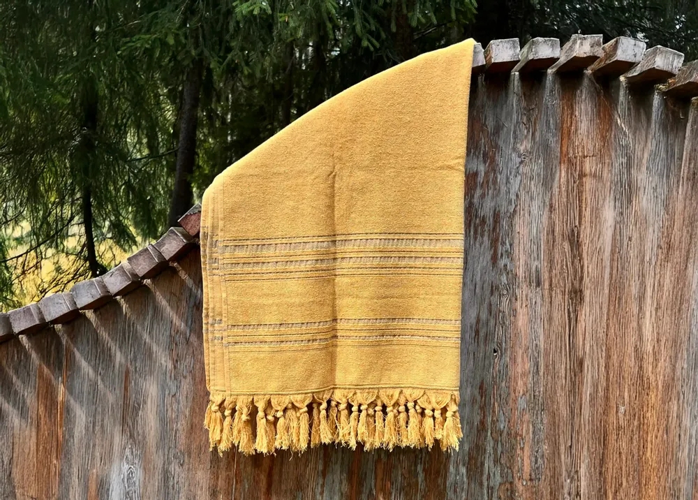 Bath towels - ORGANIC COTTON FOUTA - DOLCE COLLECTION - CITRINE COLOR - KARAWAN AUTHENTIC