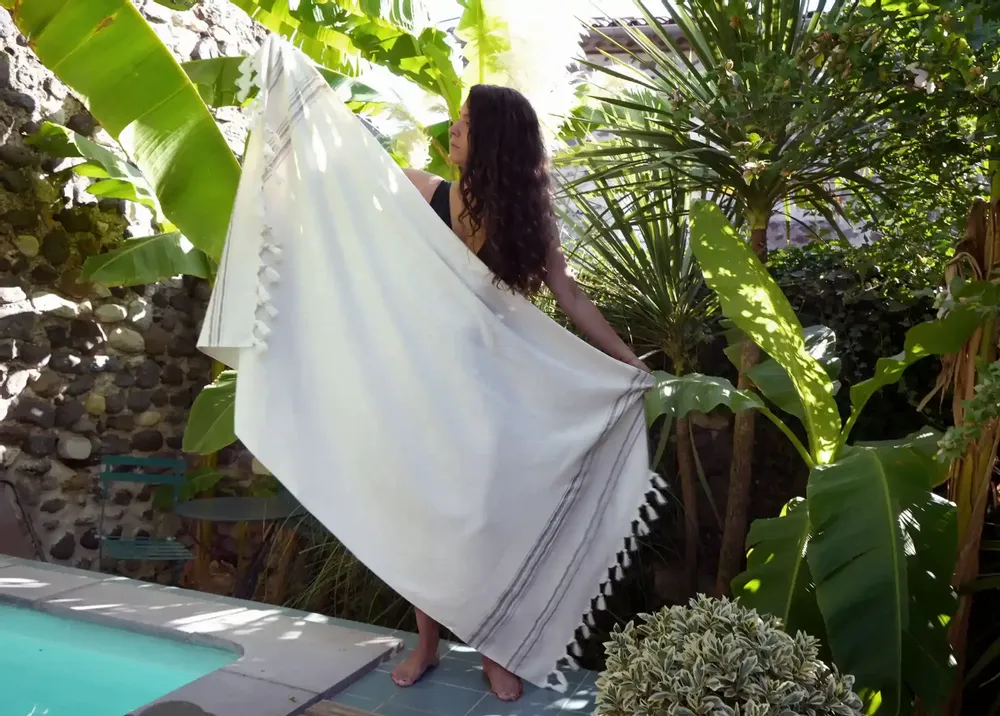 Bath towels - ORGANIC COTTON FOUTA - DOLCE COLLECTION - MOONSTONE COLOR - KARAWAN AUTHENTIC