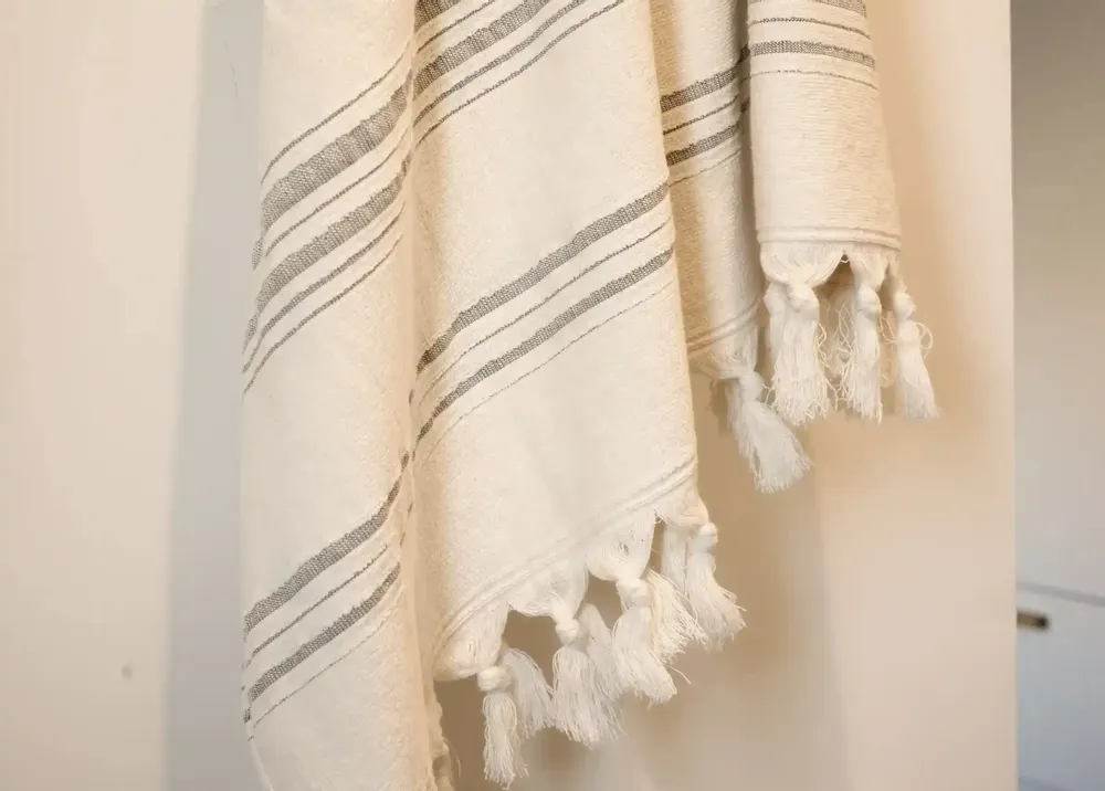 Bath towels - ORGANIC COTTON FOUTA - DOLCE COLLECTION - MOONSTONE COLOR - KARAWAN AUTHENTIC
