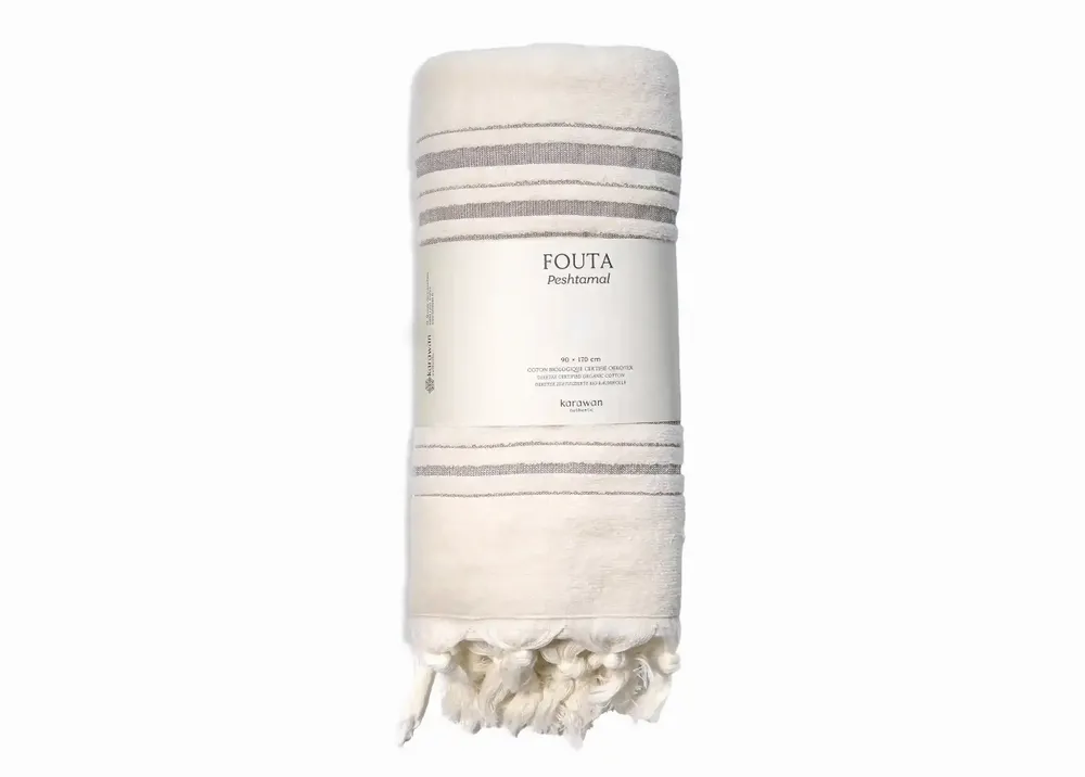 Bath towels - ORGANIC COTTON FOUTA - DOLCE COLLECTION - MOONSTONE COLOR - KARAWAN AUTHENTIC