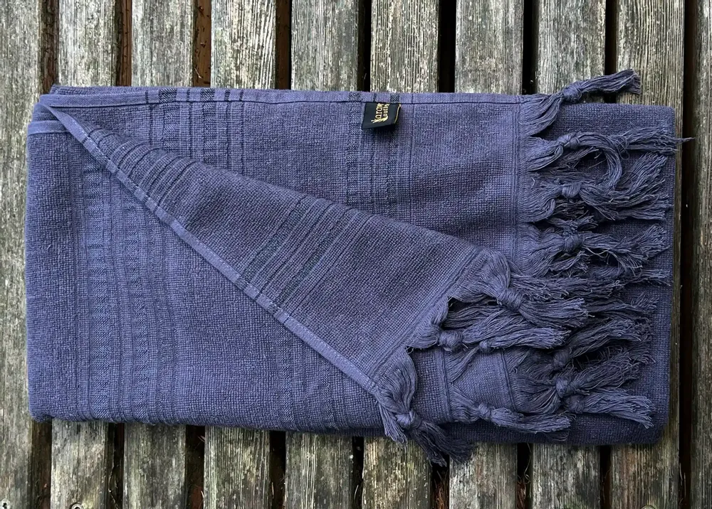 Serviettes de bain - FOUTA EN COTON BIOLOGIQUE - COLLECTION DOLCE - COULEUR ONYX - KARAWAN AUTHENTIC