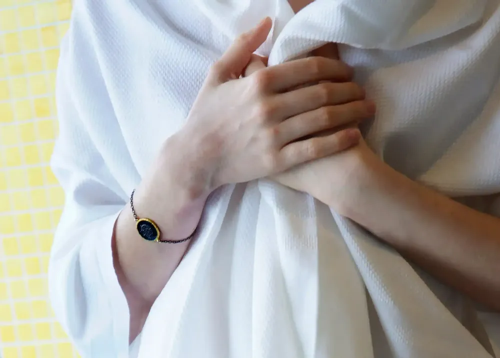 Serviettes de bain - FOUTA EN COTON BIOLOGIQUE - couleur BLANC - KARAWAN AUTHENTIC