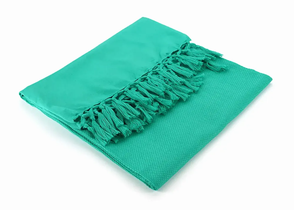 Serviettes de bain - FOUTA EN COTON BIOLOGIQUE - couleur LAGON - KARAWAN AUTHENTIC