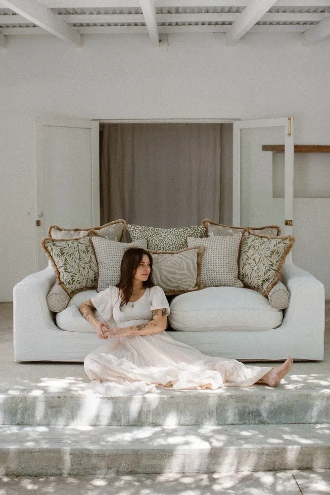 Garden textiles - Cushion Yoko Olive - PALAIS SUSTAINABLE LUXURY