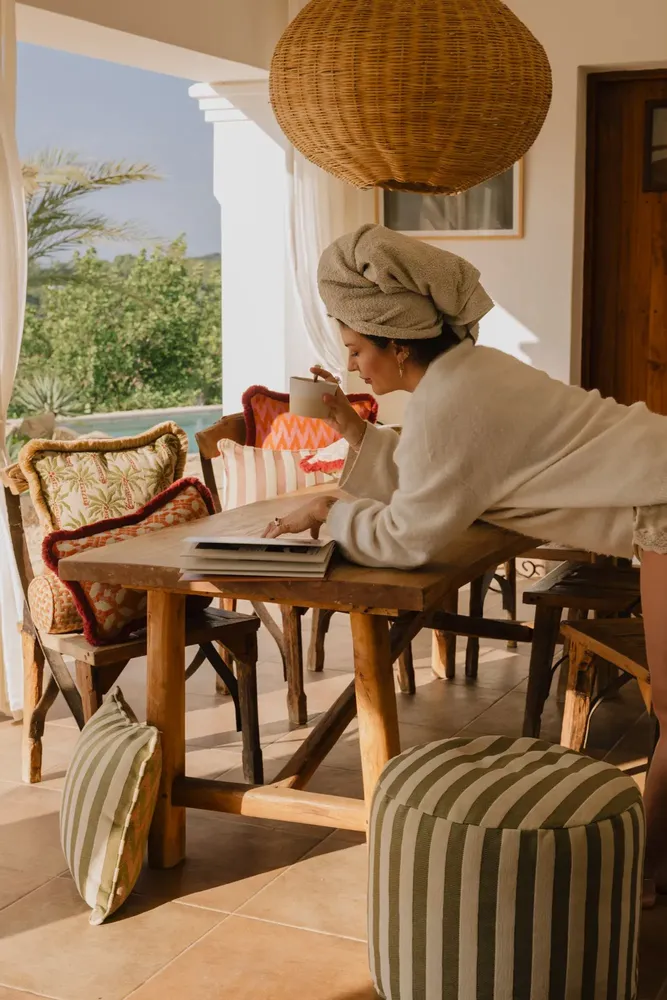 Garden textiles - Double sided cushion Jackie Olive & Ecru x Rosita Olive & Rose - PALAIS SUSTAINABLE LUXURY