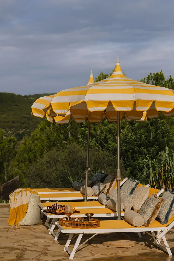 Tissus pour extérieurs - Coussin Réversible Maya Ice & Écru x Laura Ice & Écru - PALAIS SUSTAINABLE LUXURY