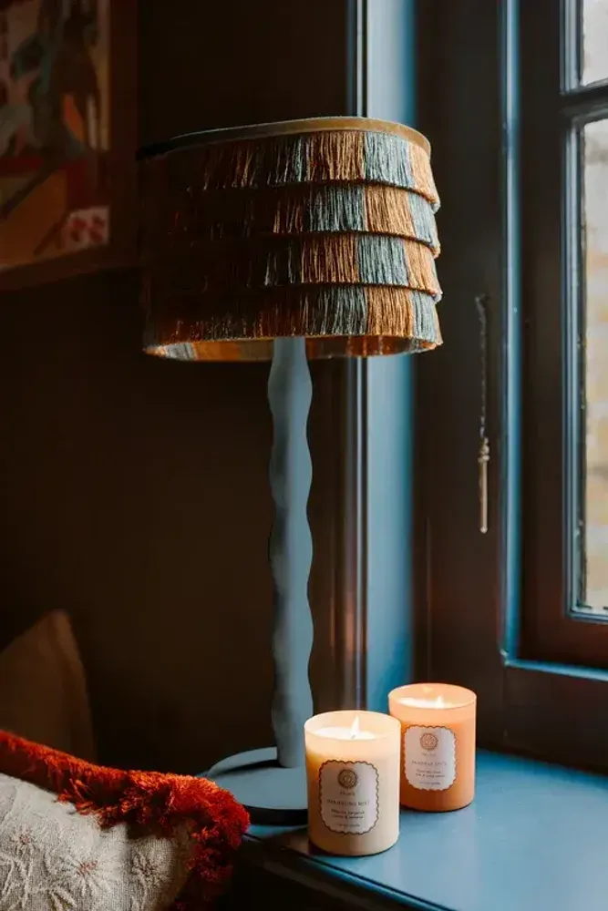 Blinds - Lampshade Giselle Caramel & Dusty Blue - PALAIS SUSTAINABLE LUXURY