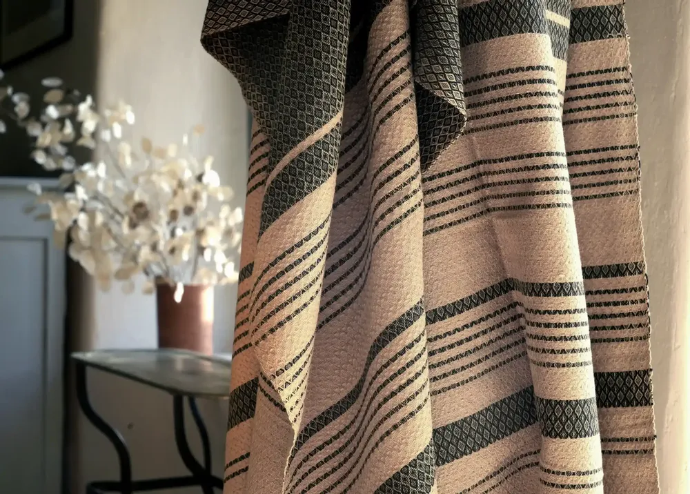 Bath towels - ORGANIC COTTON FOUTA - SAND COLLECTION - SAND & ASH COLOR - KARAWAN AUTHENTIC