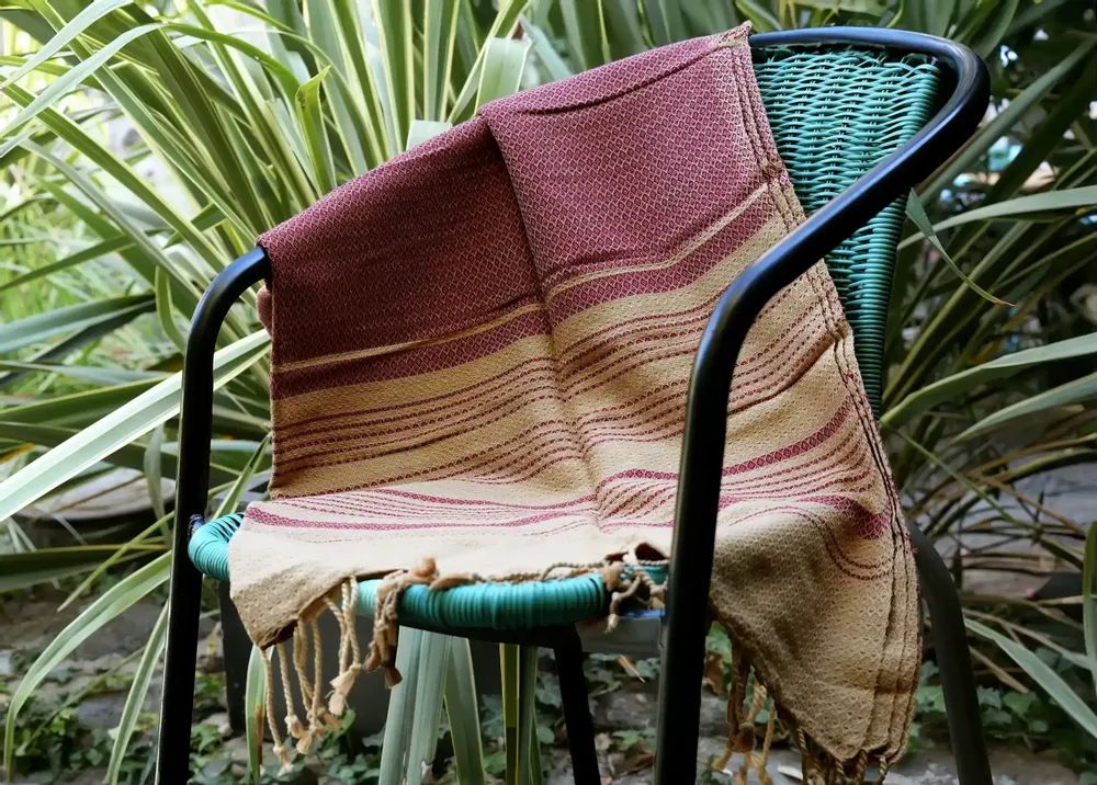 Bath towels - ORGANIC COTTON FOUTA - SAND Collection - SAND & PLUM Color - KARAWAN AUTHENTIC
