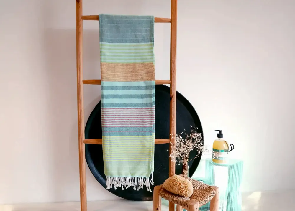 Bath towels - ORGANIC COTTON FOUTA - SOUTHERN COLLECTION - ADRIATIC COLOR - KARAWAN AUTHENTIC