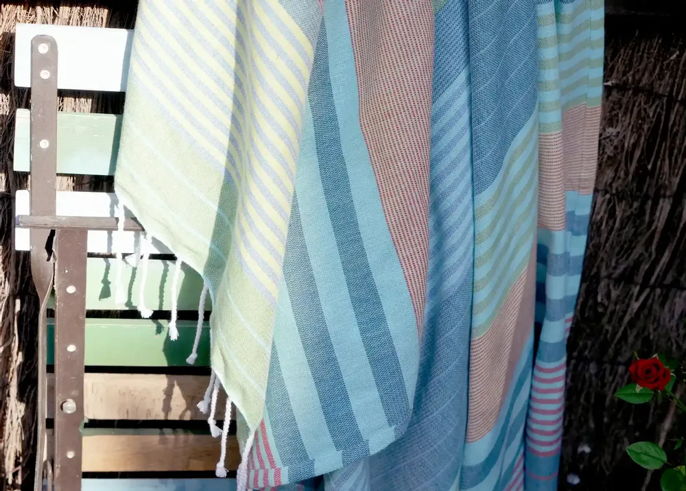 Bath towels - ORGANIC COTTON FOUTA - SOUTHERN COLLECTION - ADRIATIC COLOR - KARAWAN AUTHENTIC
