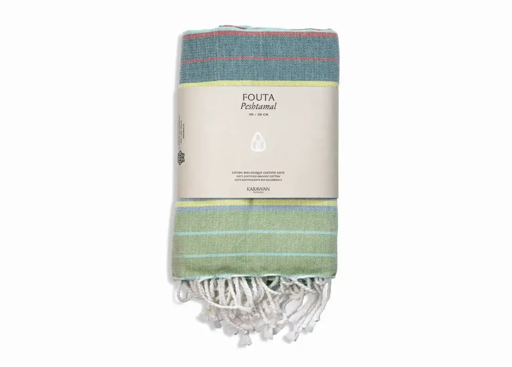 Bath towels - ORGANIC COTTON FOUTA - SOUTHERN COLLECTION - ADRIATIC COLOR - KARAWAN AUTHENTIC