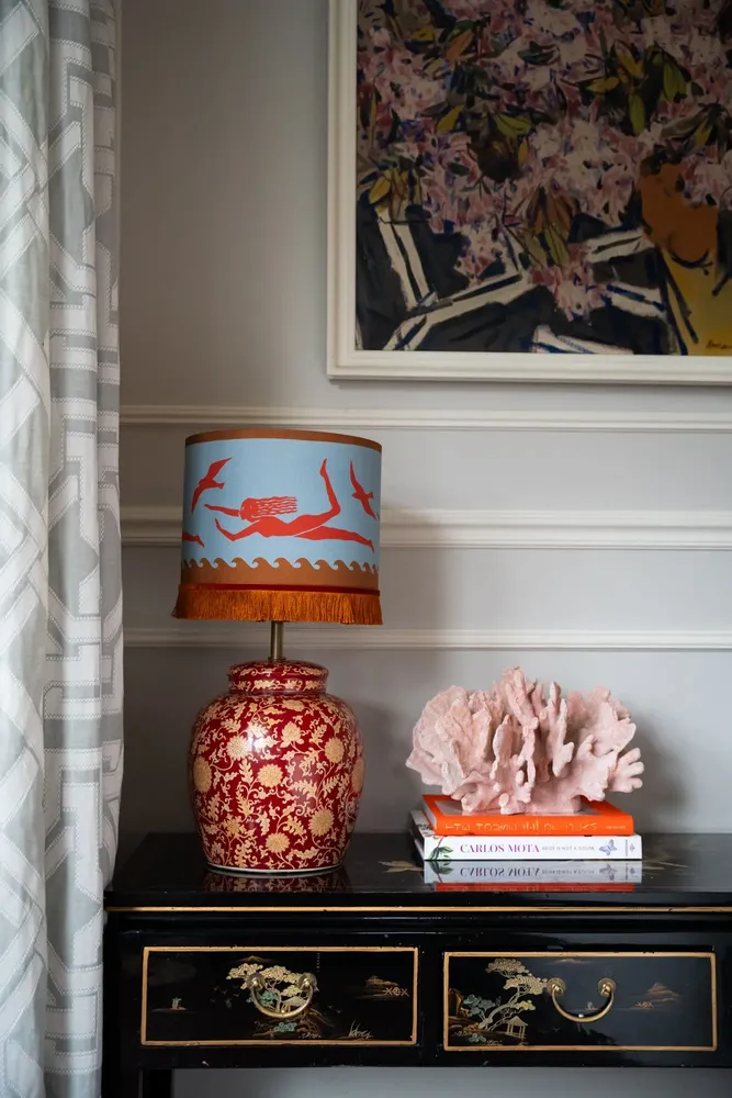 Blinds - Palais x Hôtel Magique Lampshade Thalassa Smokey Blue & Coral - PALAIS SUSTAINABLE LUXURY