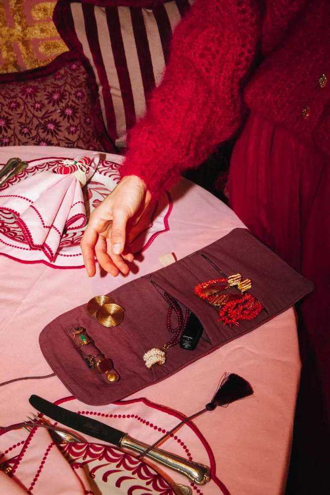 Sacs et cabas - Pochette à bijoux Audrey Bourgogne & Fougère - PALAIS SUSTAINABLE LUXURY