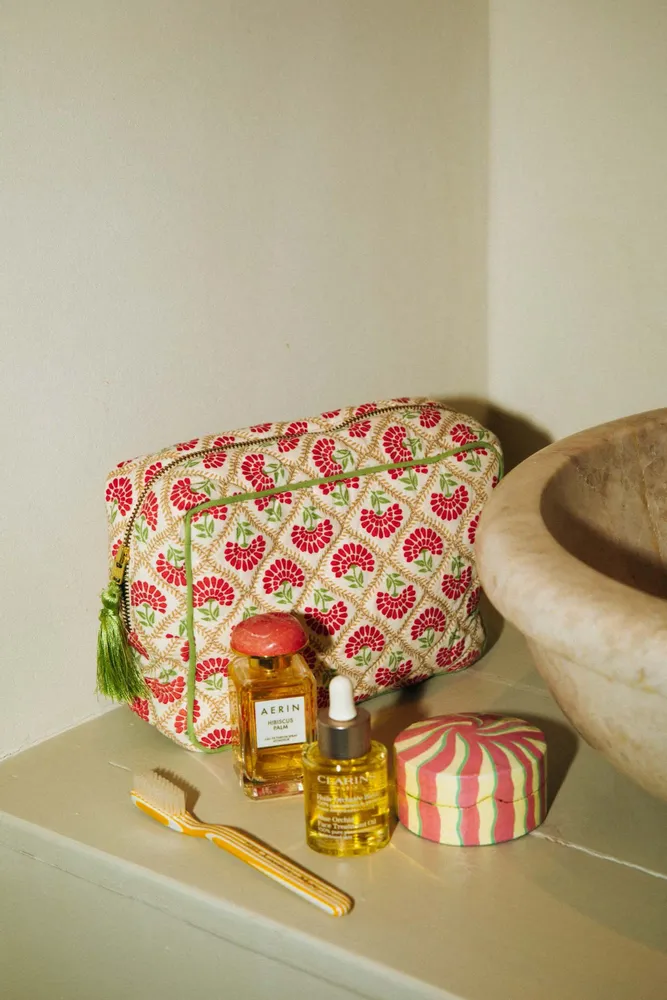 Sacs et cabas - Trousse de beauté Carry Corail & Sauge - PALAIS SUSTAINABLE LUXURY