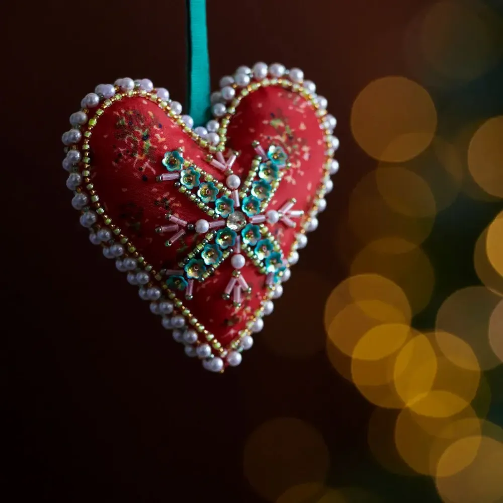 Christmas garlands and baubles - Festive ornaments - hand embroidered holiday decor - I WAS A SARI