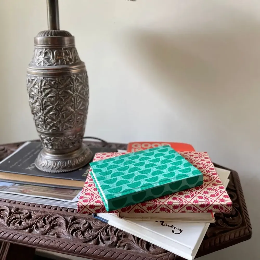 Stationery - Upcycled notebooks with sari fabric covers and recycled paper - I WAS A SARI