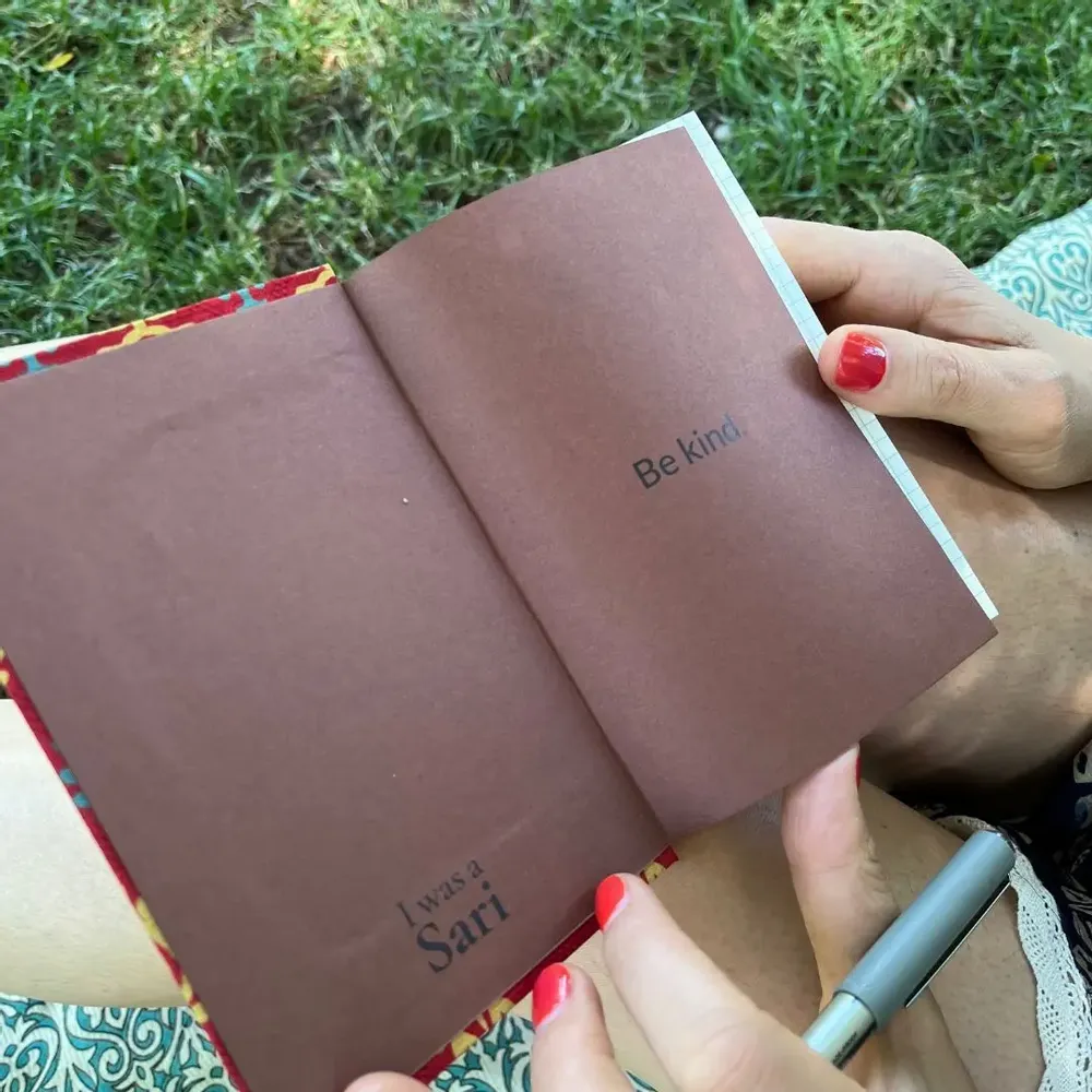 Stationery - Upcycled notebooks with sari fabric covers and recycled paper - I WAS A SARI