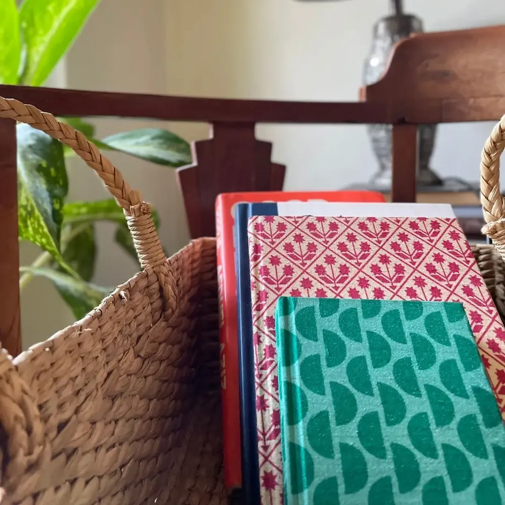 Stationery - Upcycled notebooks with sari fabric covers and recycled paper - I WAS A SARI