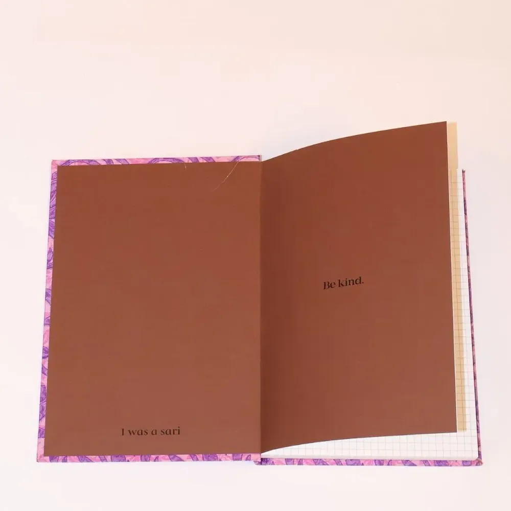 Stationery - Upcycled notebooks with sari fabric covers and recycled paper - I WAS A SARI