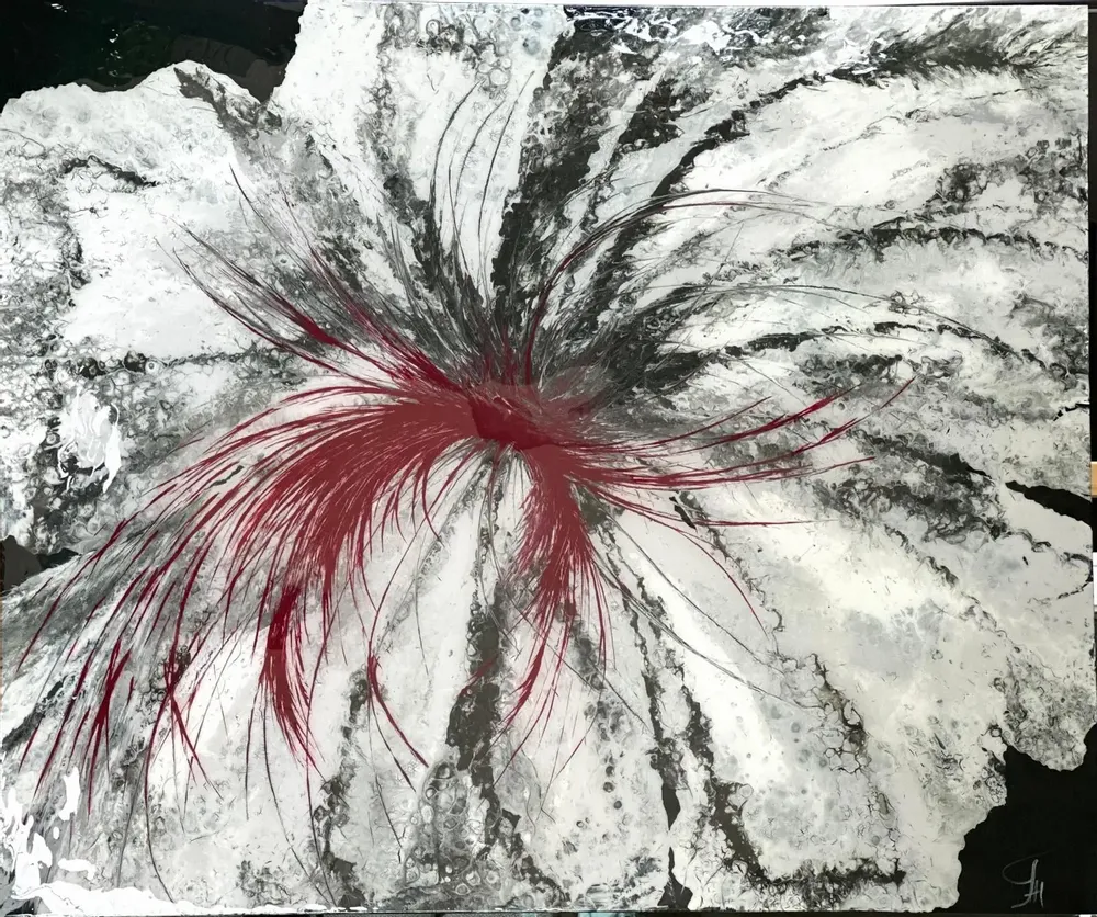 Tableaux - Acrylique et résine époxy sur toile "Winter Kiss" - TURIK&ART (KSENIIA TURIK)