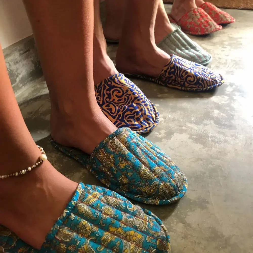 Shoes - Handcrafted quilted slippers - I WAS A SARI