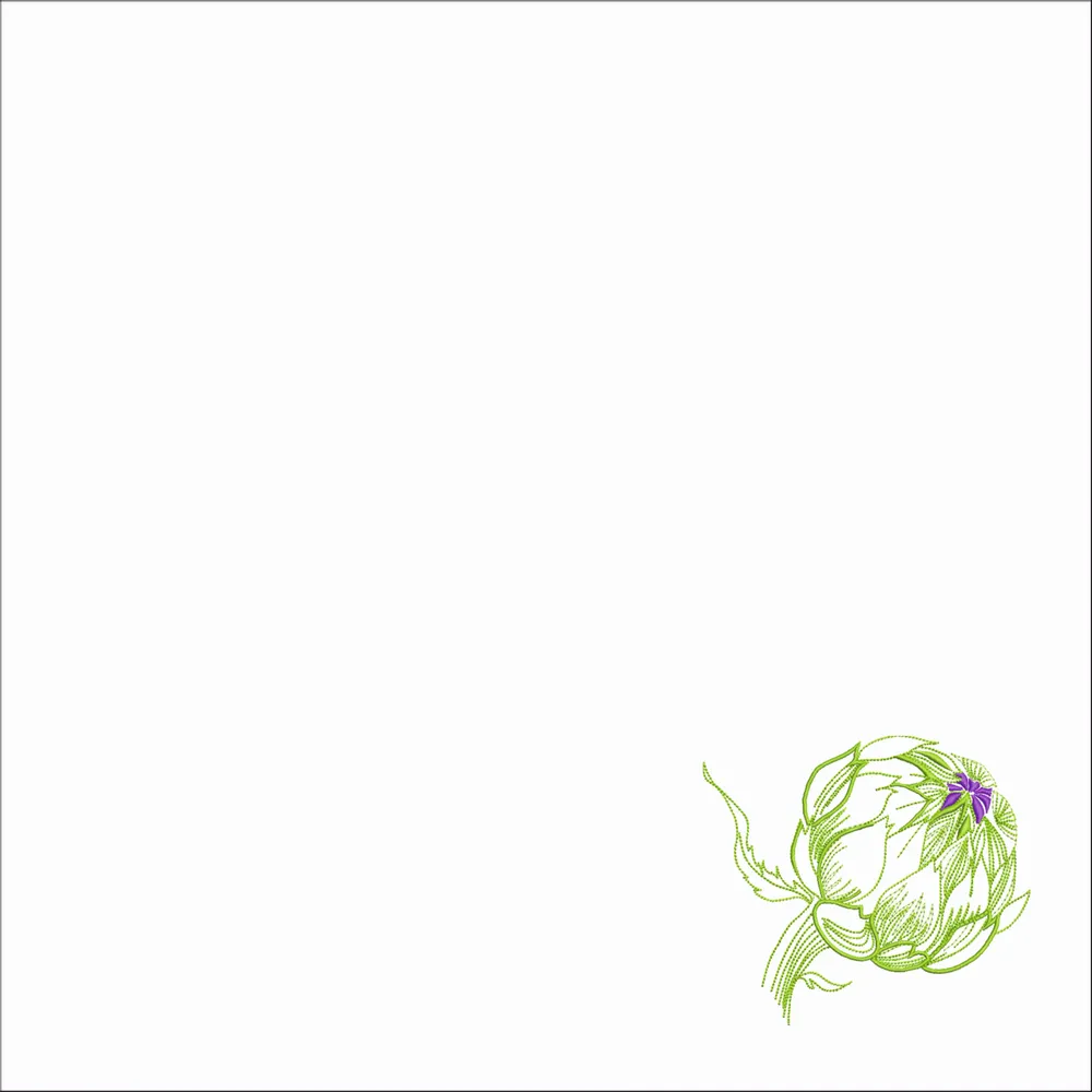 Table linen - Set of 4 embroidered napkins. Collection ARTICHOKE - ARTIPARIS