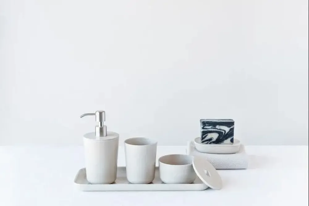 Rangements pour salle de bain - Gobelet Brosse à Dents - Off White - EKOBO