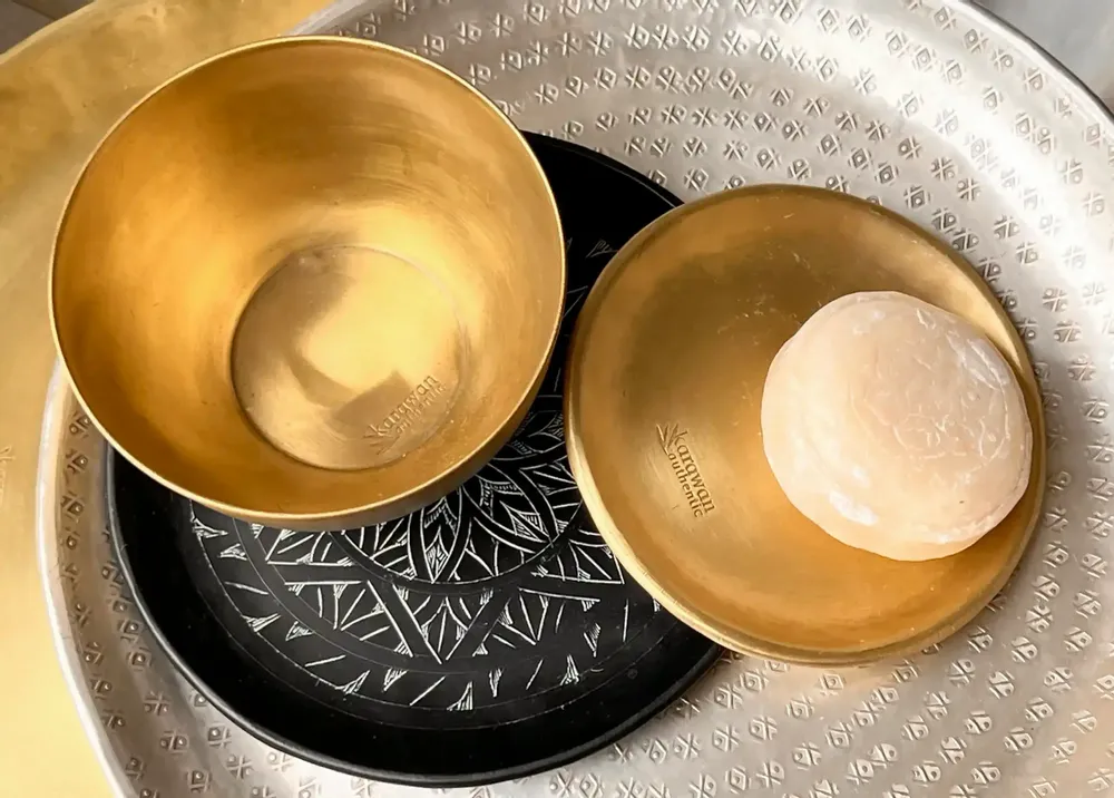 Decorative objects - MOON” GOLDEN SMOOTH BRASS BOWL - KARAWAN AUTHENTIC